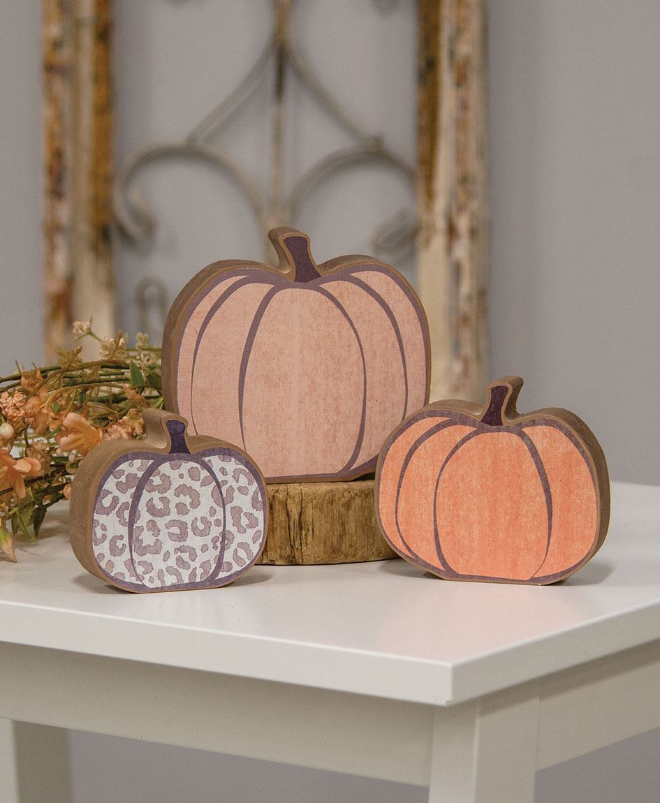 Watercolor Animal Print Chunky Pumpkins, 3/Set