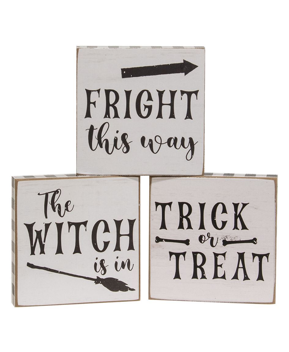 Fright This Way Square Block – 3 Assorted Designs
