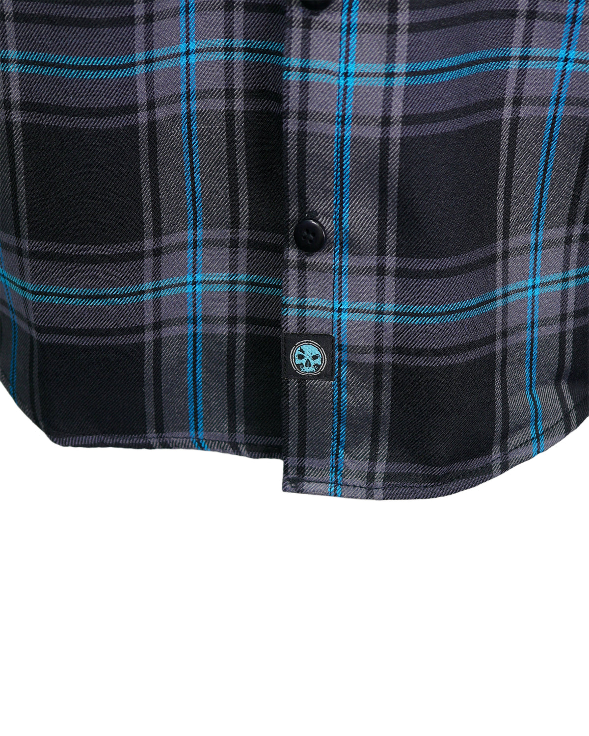 The "Redemption" Flannel - Teal, Black & Gray (Hidden Snap Collar)