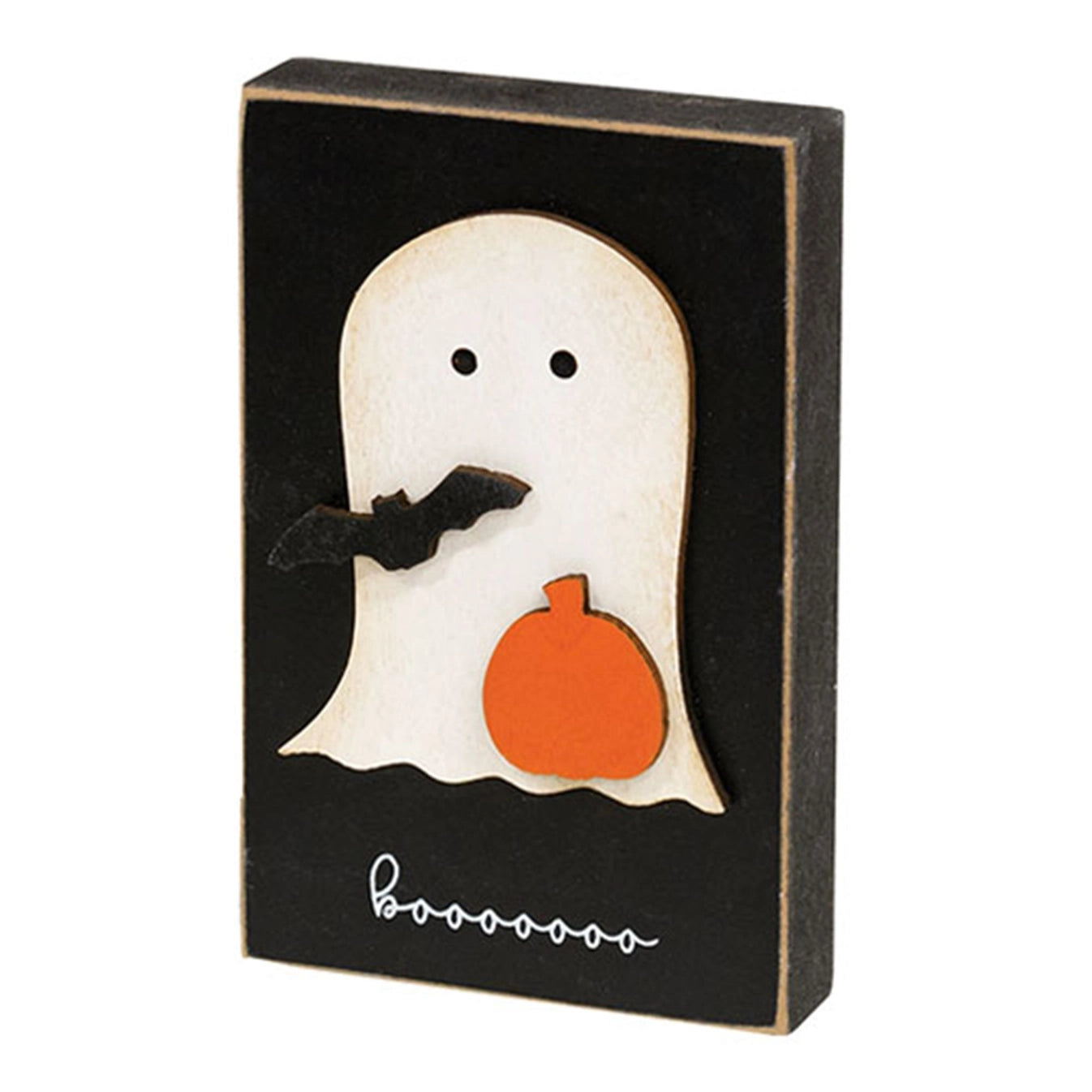 Boooo Pumpkin & Bat Ghost Block