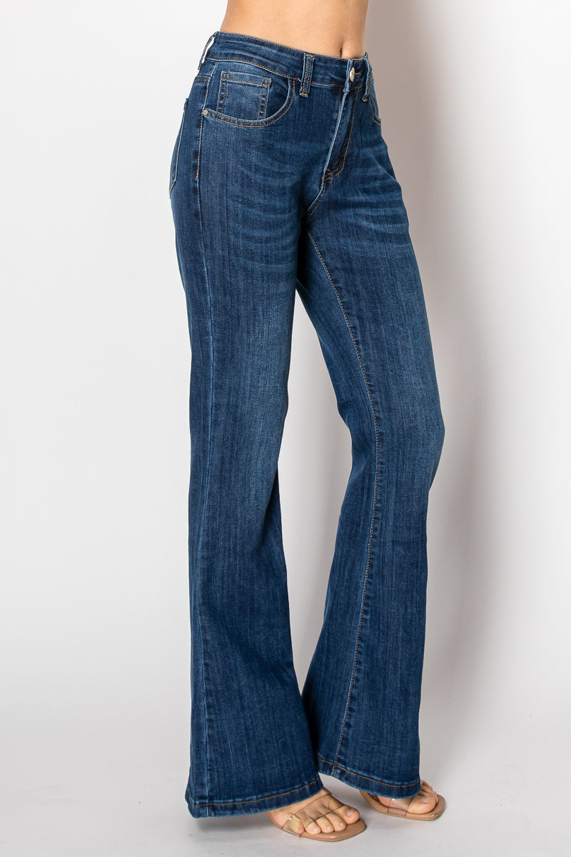 Nina Rossi Wide Legged Dark Blue Jeans - Style 10007-1