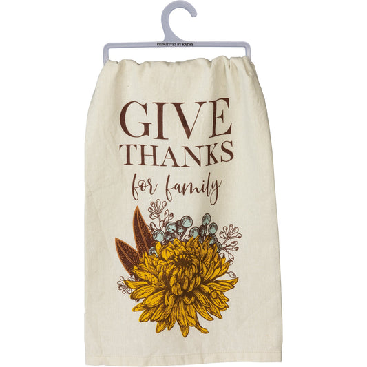 Give Thanks For Family Moody Kitchen Towel
