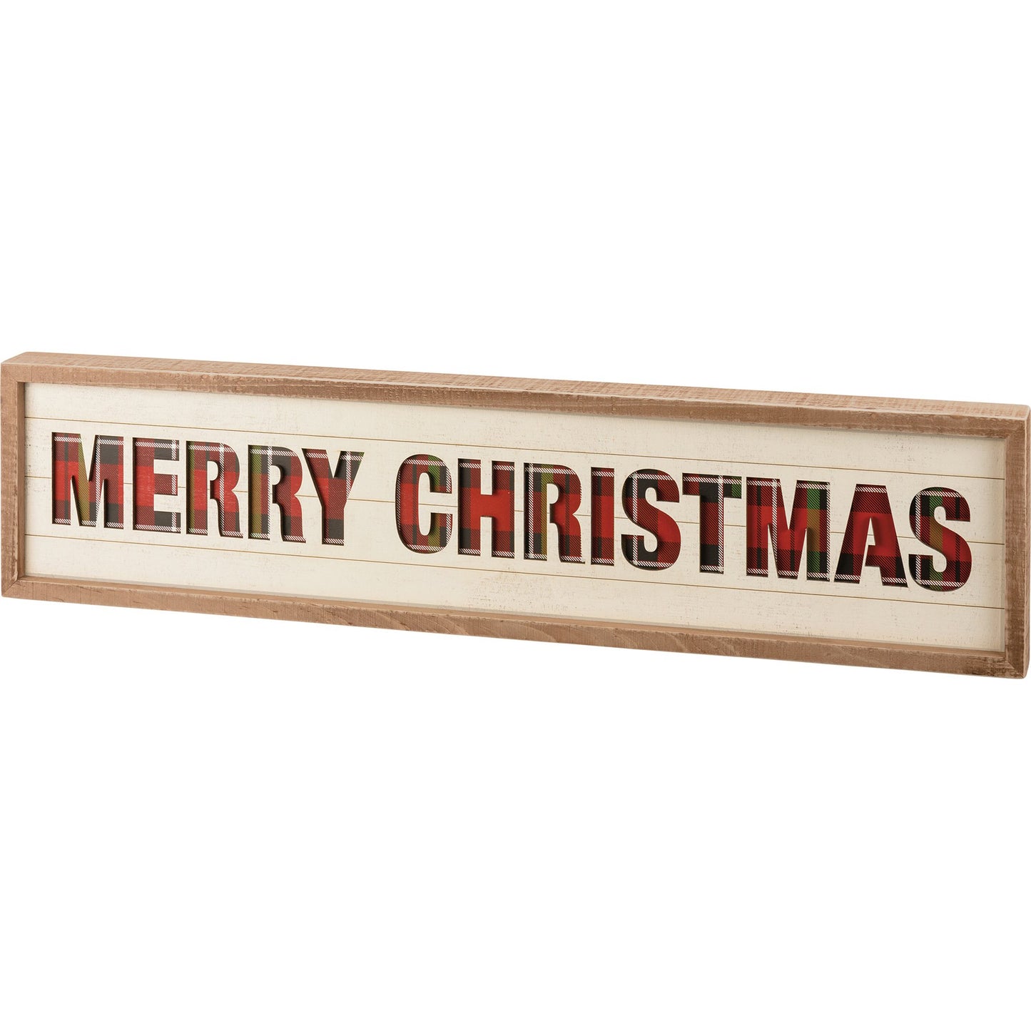 Merry Christmas Inset Slat Box Sign