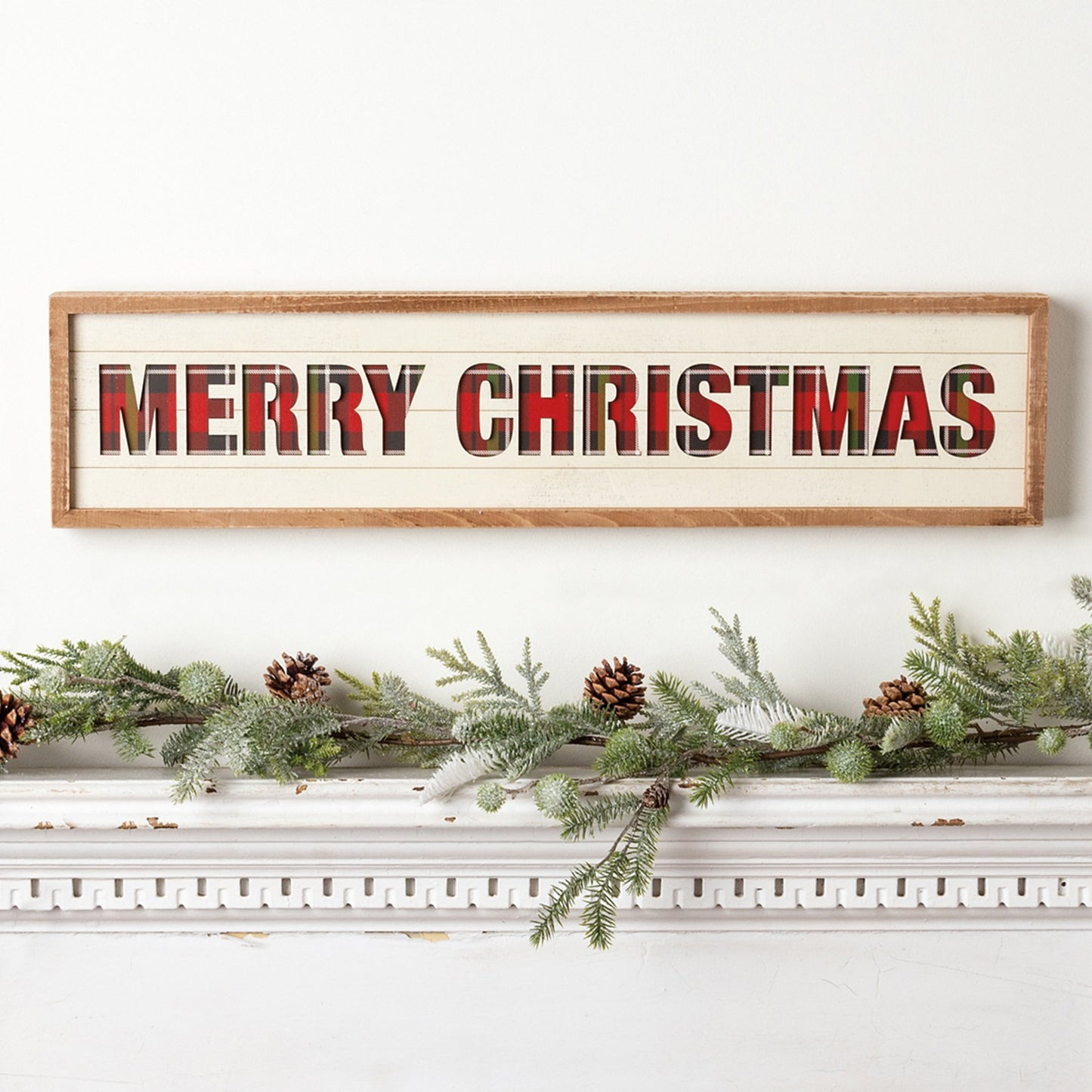 Merry Christmas Inset Slat Box Sign