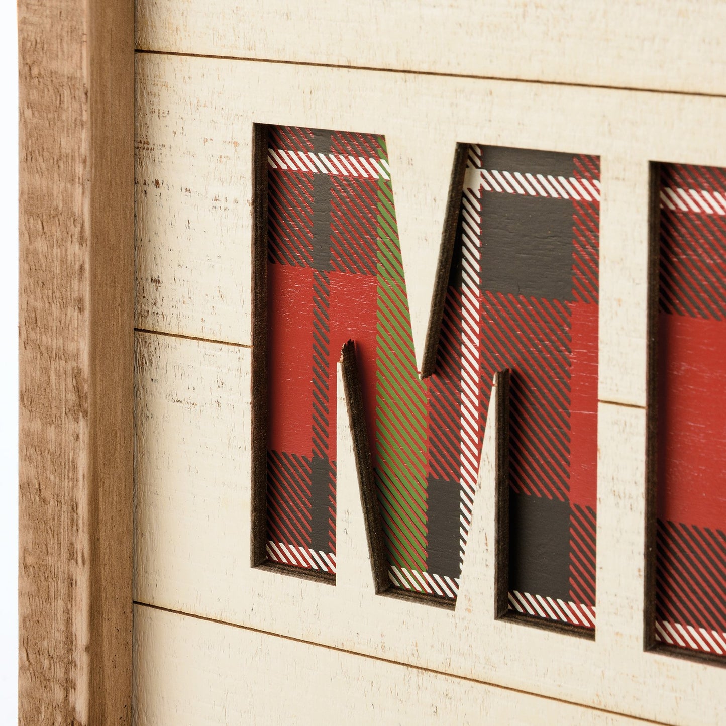 Merry Christmas Inset Slat Box Sign