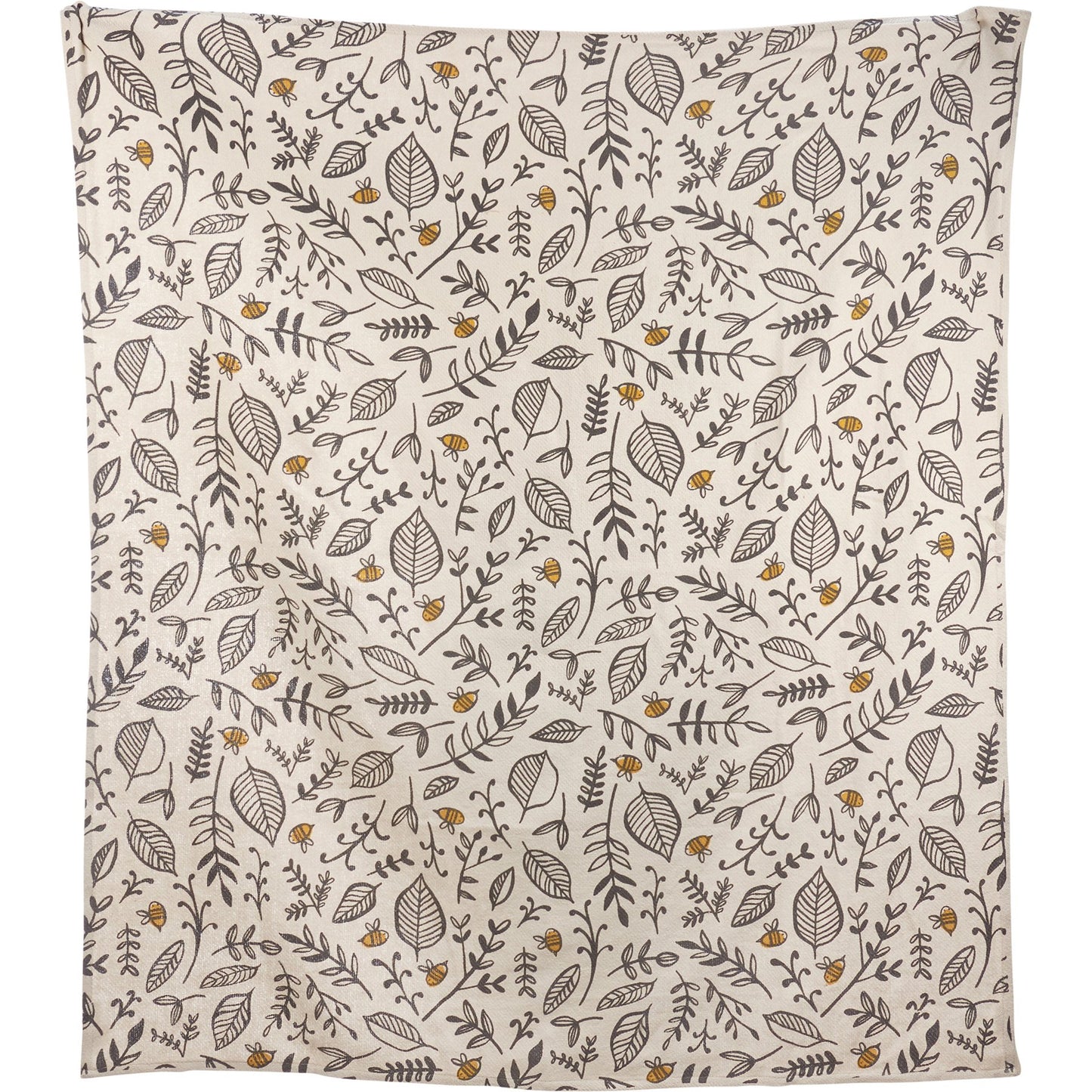 Bee And Leaf Floral Throw Blanket