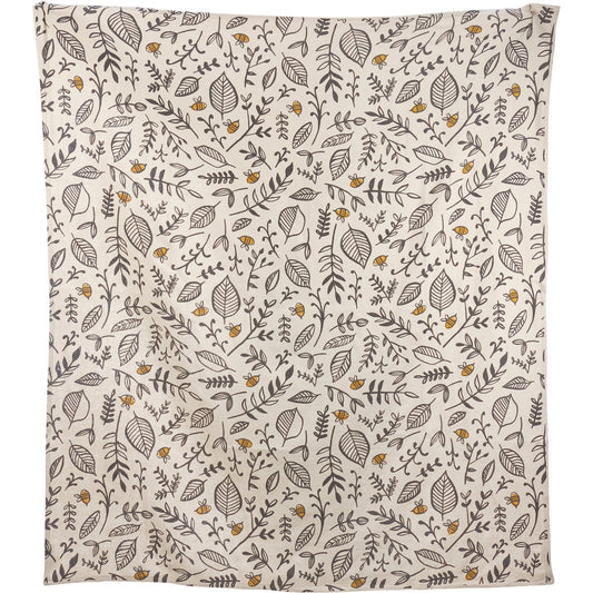 Bee And Leaf Floral Throw Blanket