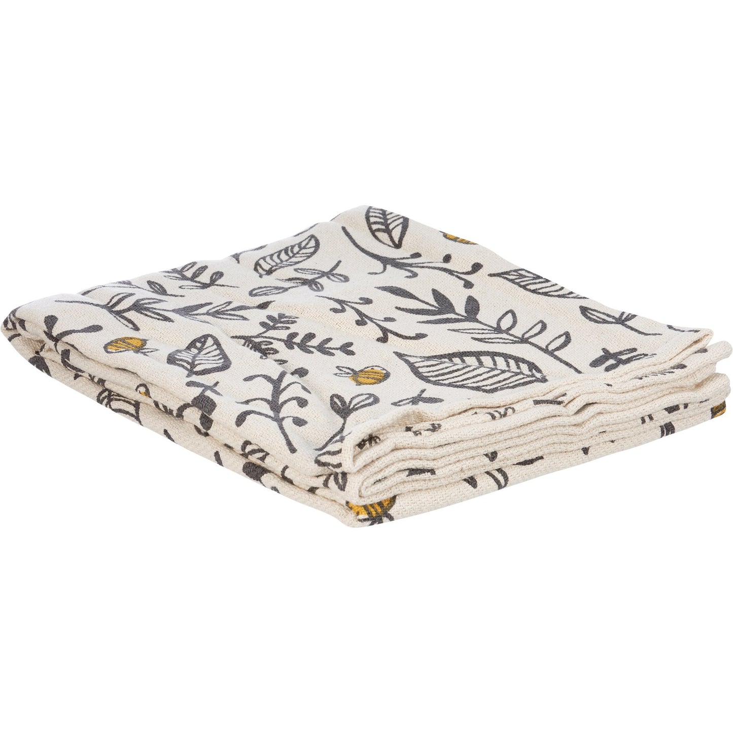 Bee And Leaf Floral Throw Blanket