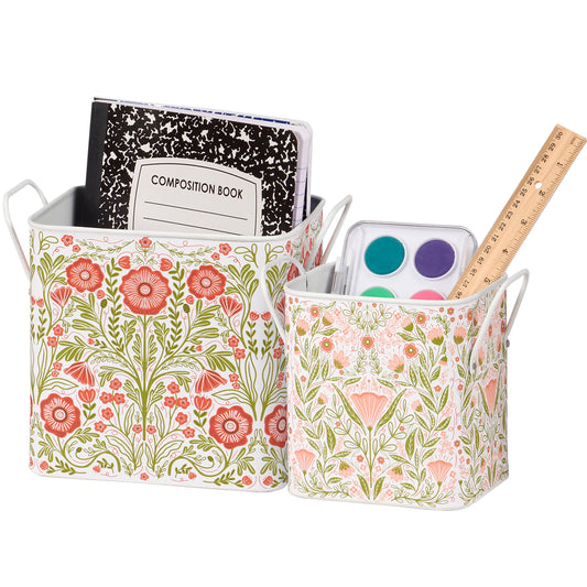 Botanical Folk Art Bin Set