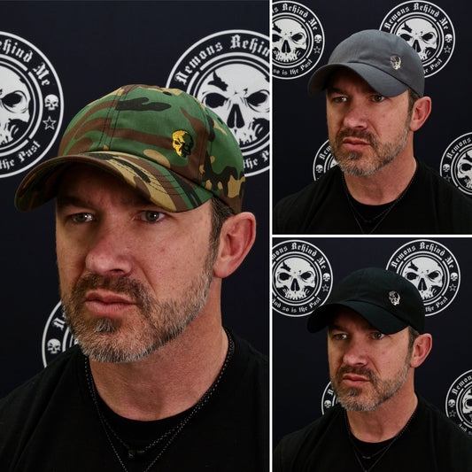 LIMITED EDITION Small Two-Tone Skull Embroidered Adjustable Cap