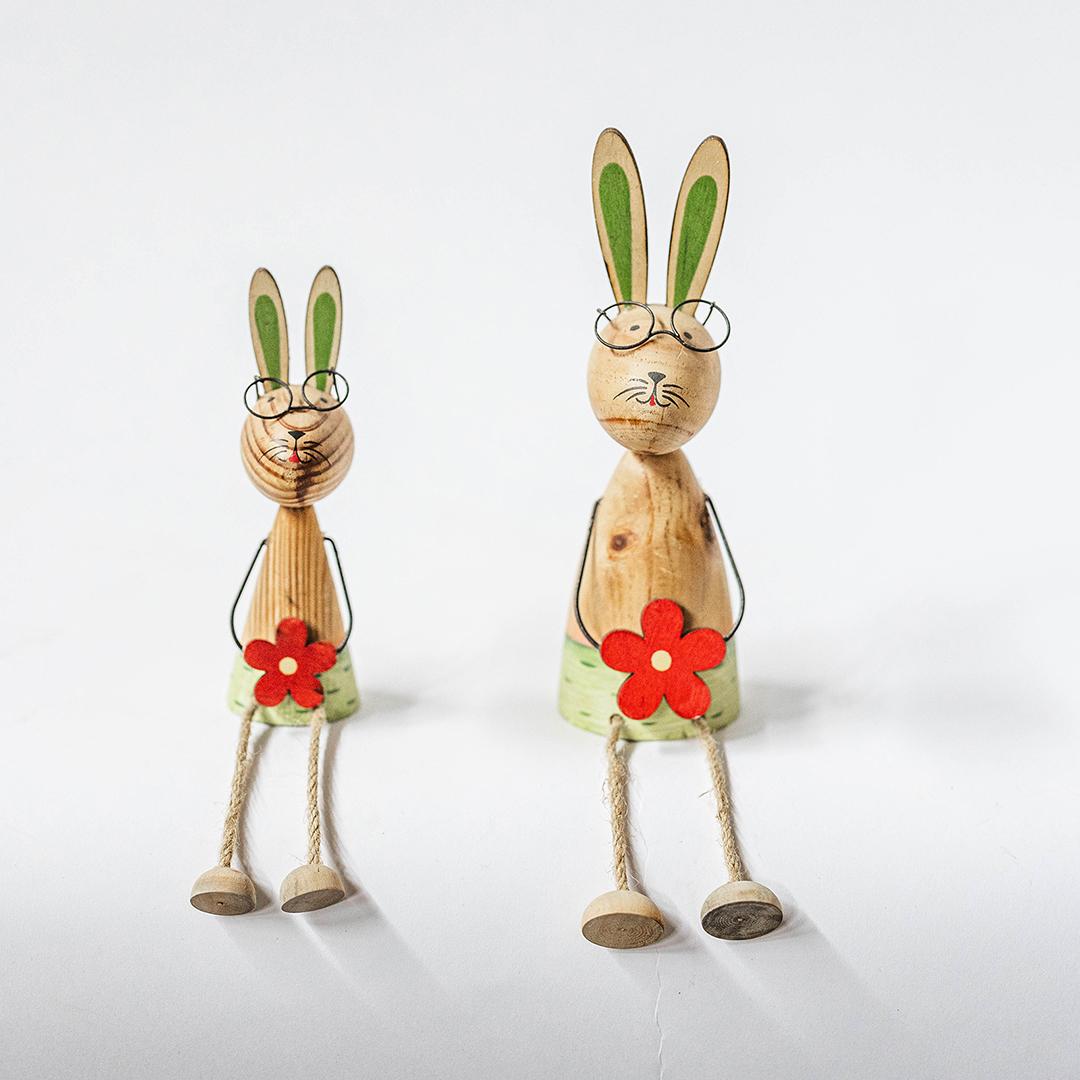 Wooden Sitting Rabbits