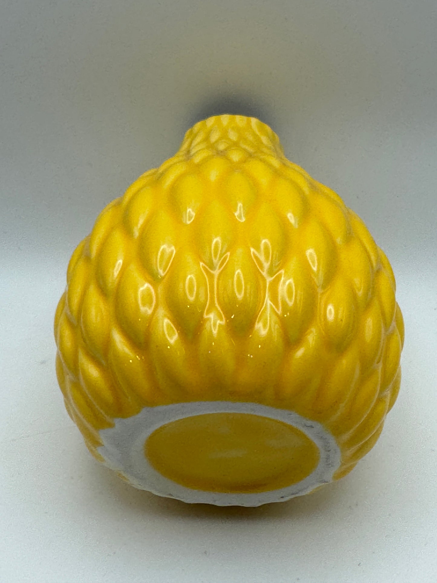 Yellow Textured Bud Vase – Farmhouse Mini Vase (4")