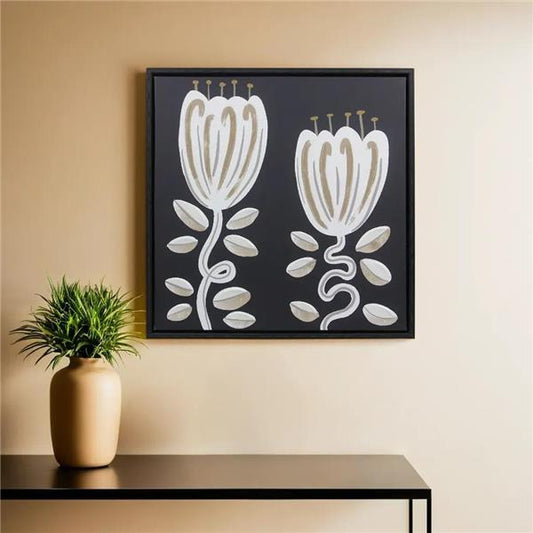 Black Floral Framed Wall Art