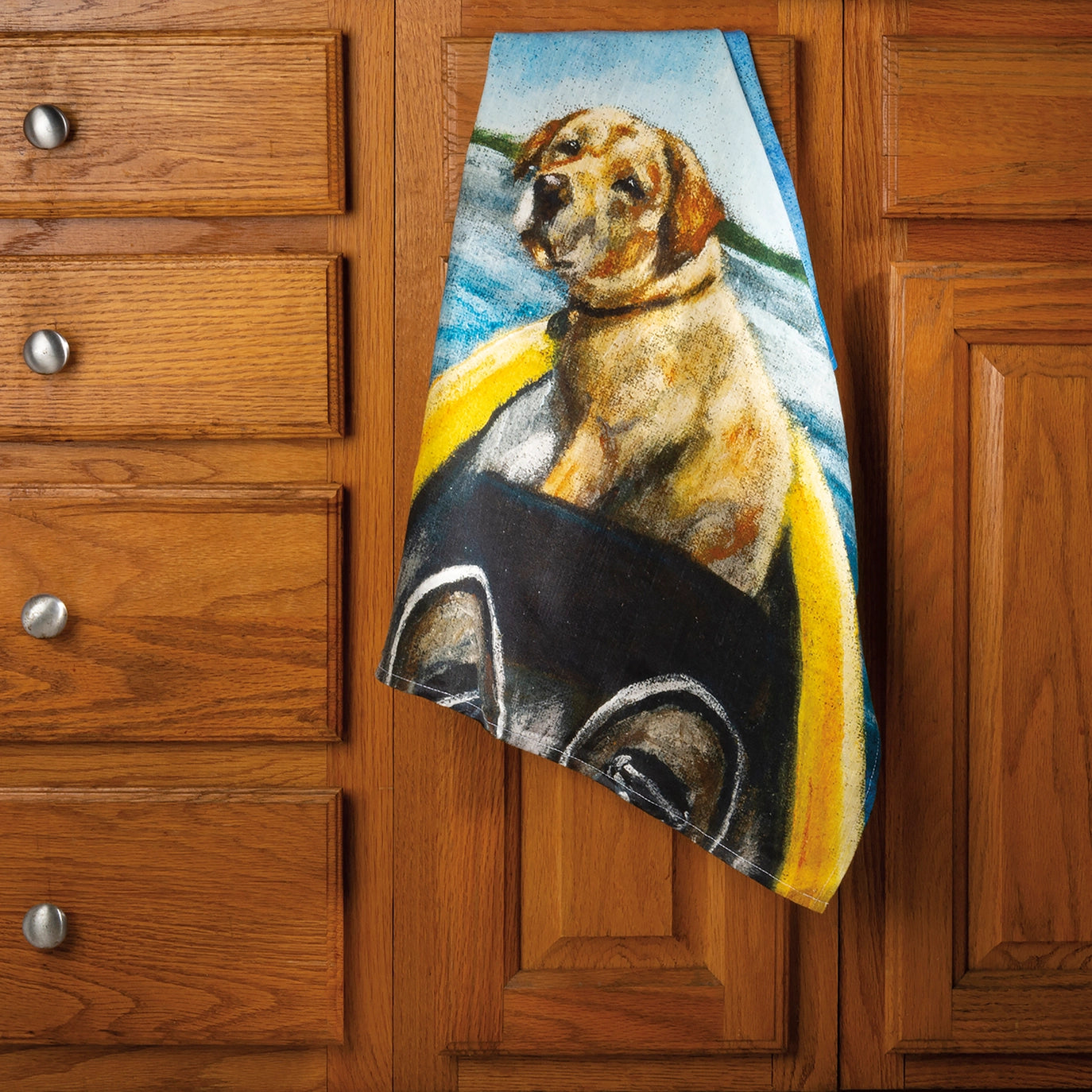 Dog in Canoe Kitchen Towel