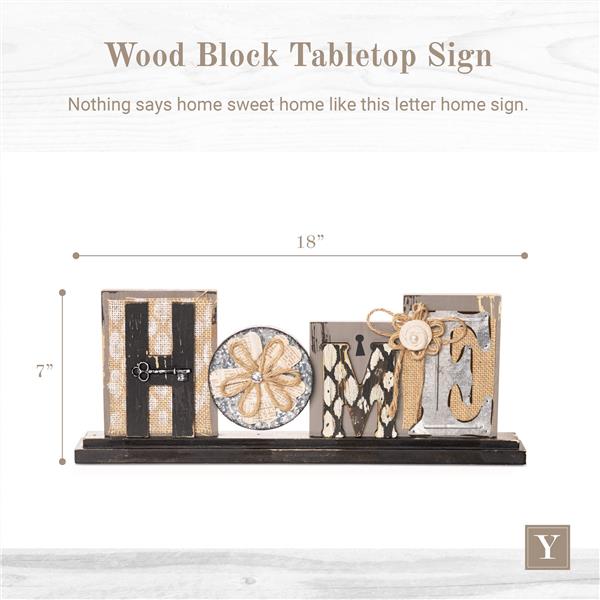 Rustic Wood & Burlap Tabletop Sign
