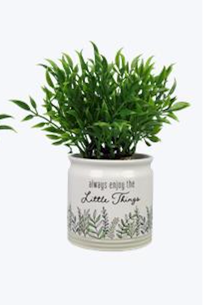 Quiet Cottage Ceramic Quote Planter – 3 Assorted