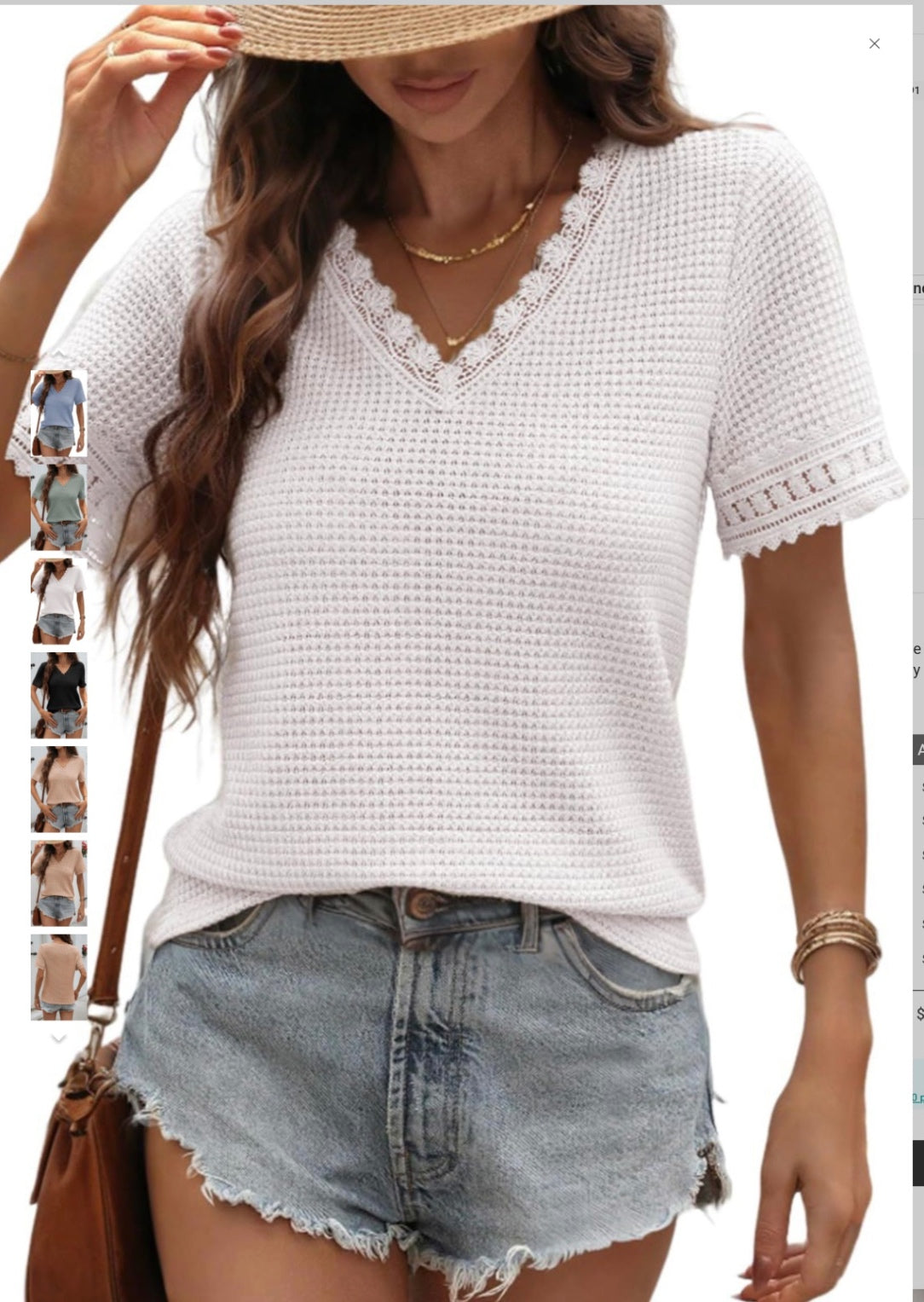 Lace trim Top -cute and comfy -Extra large - White