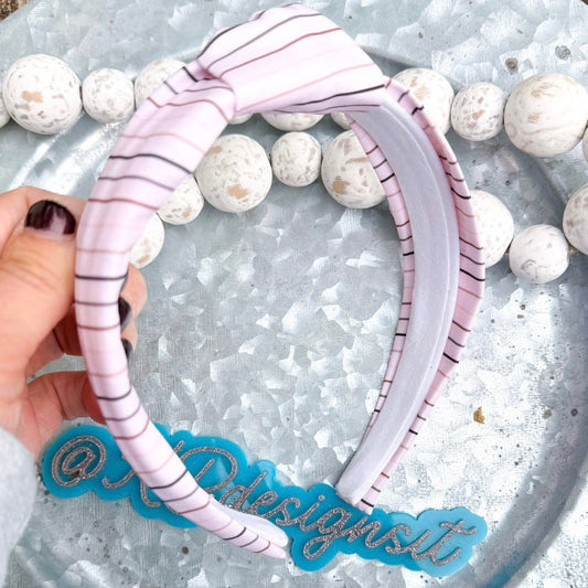 Pink With Stripes Fabric Headband (00L0HT)
