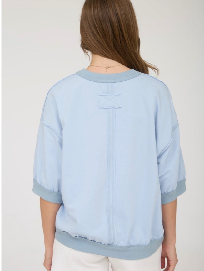J.O.A. Cute and comfy Top - Light Blue - Small