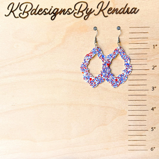 RWB glitter Casbah Earrings Large (00L06A)