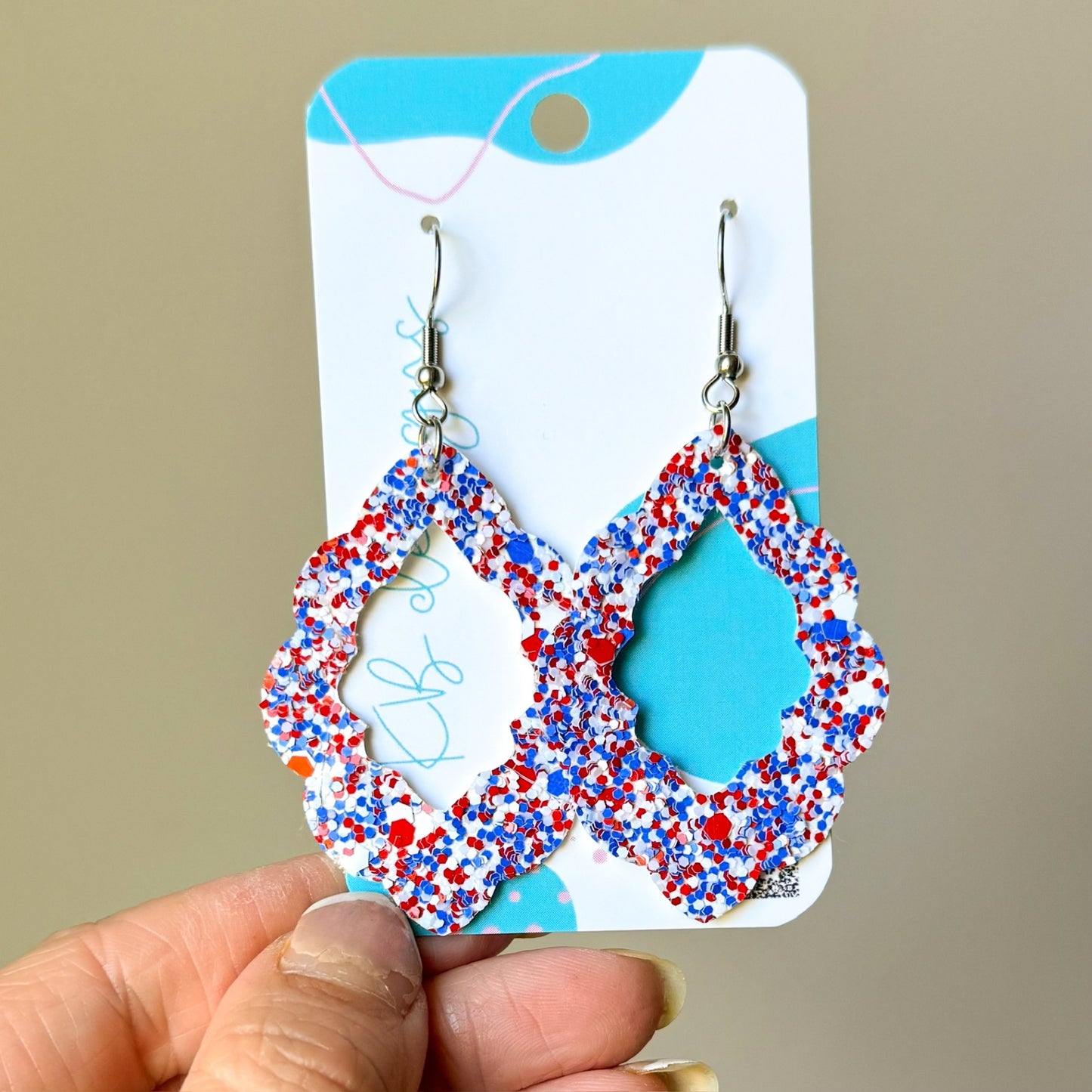 RWB glitter Casbah Earrings Large (00L06A)