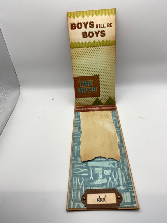 Handmade Interactive Envelope Fathers Day Card - Multi-color - 8.5" x 4"