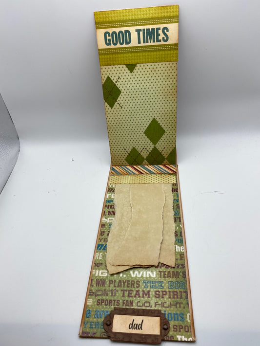 Handmade Fathers Day interactive Tag/Card - Multicolor - 8.5" x 4"