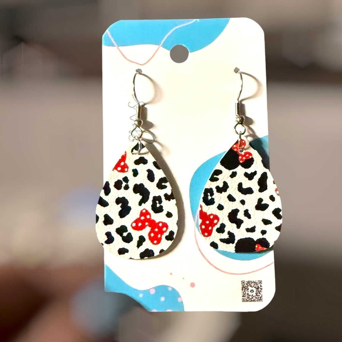 1" Girl Mouse Leopard Earrings (00L0LA)