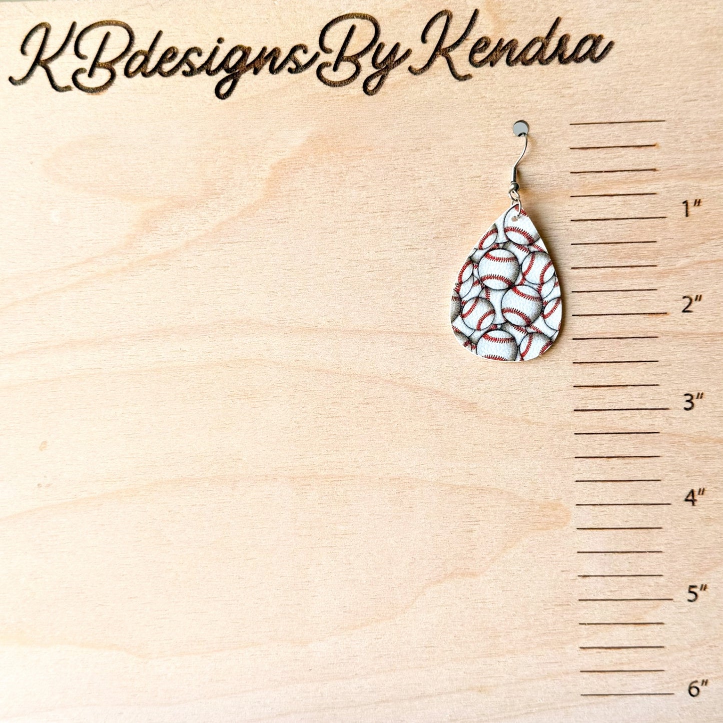 Baseball Teardrop Earrings (00L0OL)
