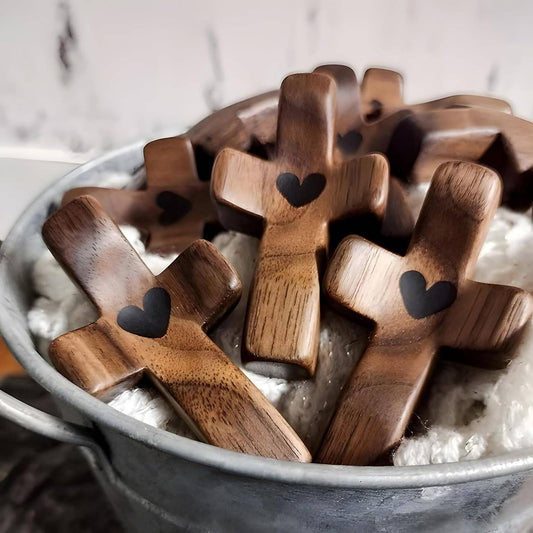 Wooden Pocket Cross Fidget – Stress Relief & Prayer Gift