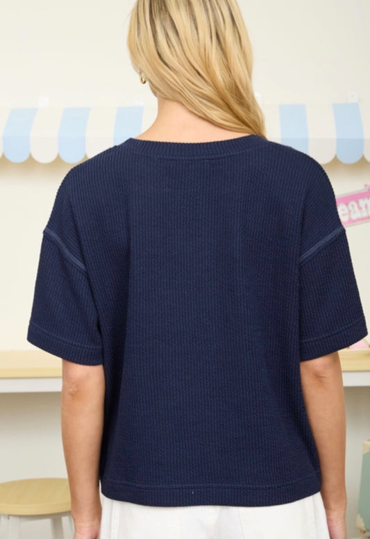 J.O.A. Top -light weight and comfy Navy Blue - Large