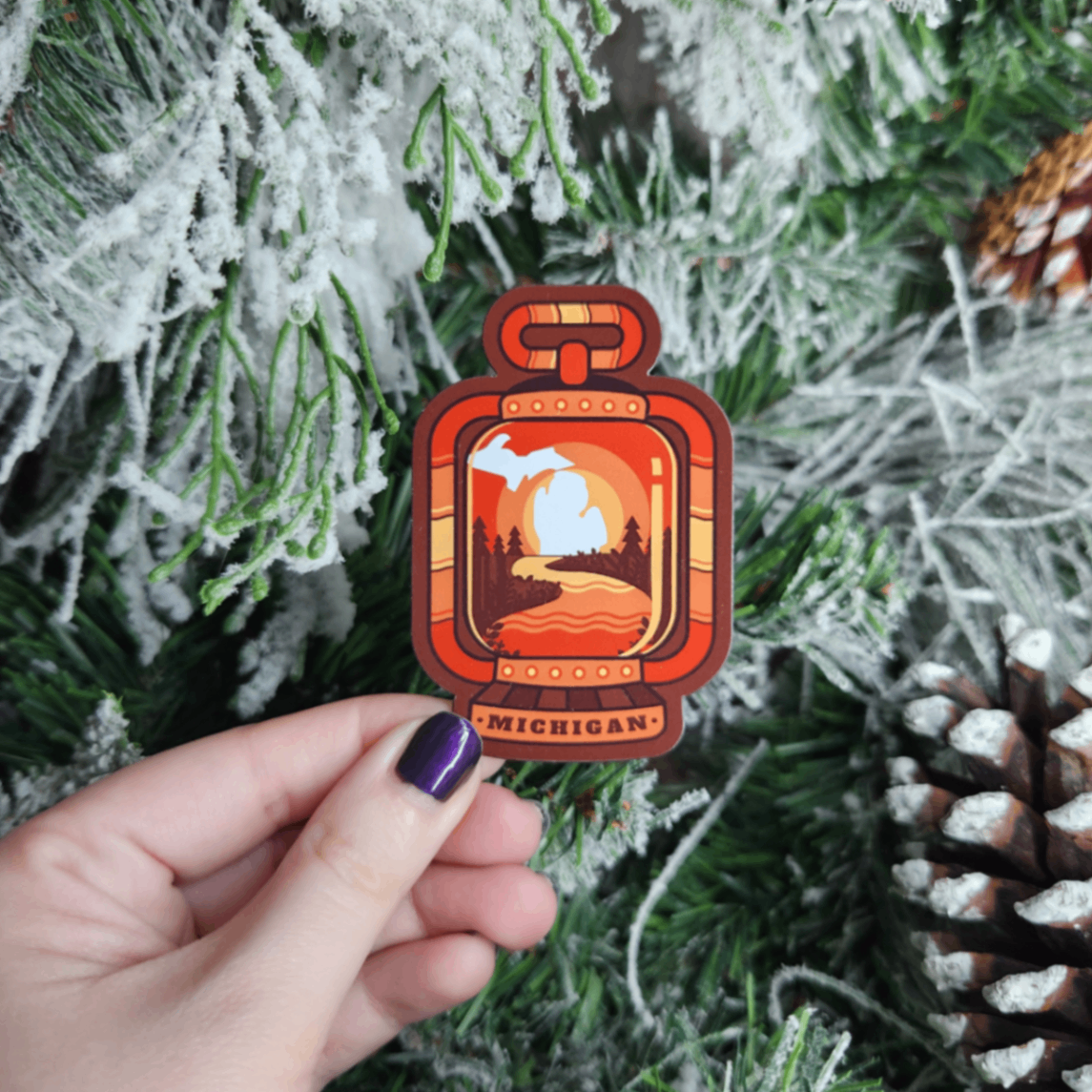 Red Lantern Michigan Magnet