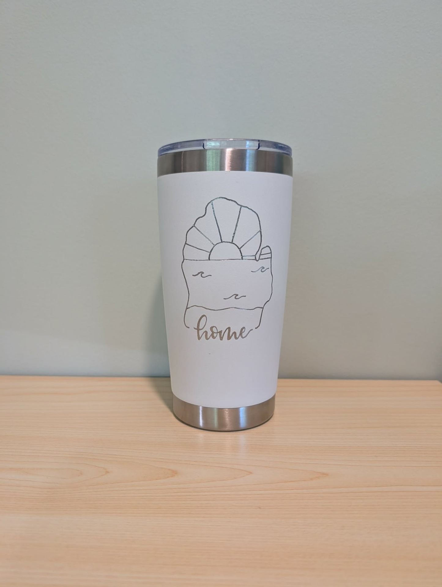 MB Lettered Designs Tumbler - White Michigan Home - 20oz