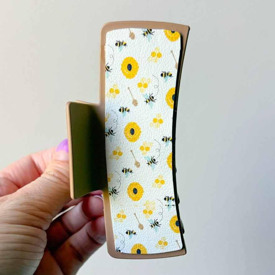 Honey and Bees Claw Clip Large (00L07L)