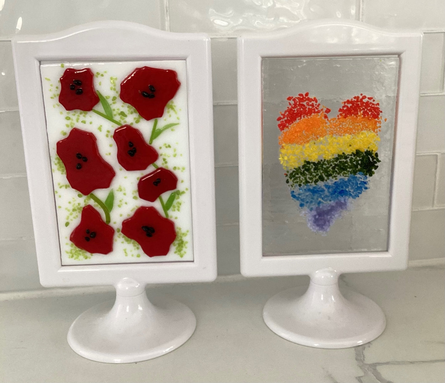 Beths glass creations Picture in white frame - White - Not specified