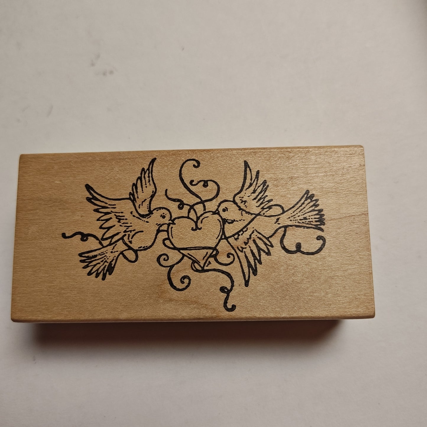Northwoods Rubber Stamp - Doves n Heart design - 4" x 2.5"
