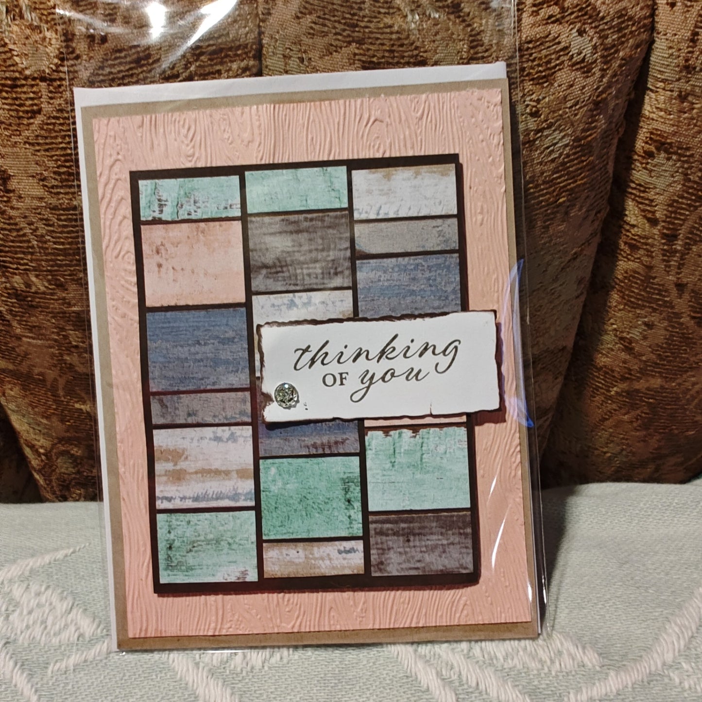 Handmade Greeting Card - Pink, Multicolor - Standard
