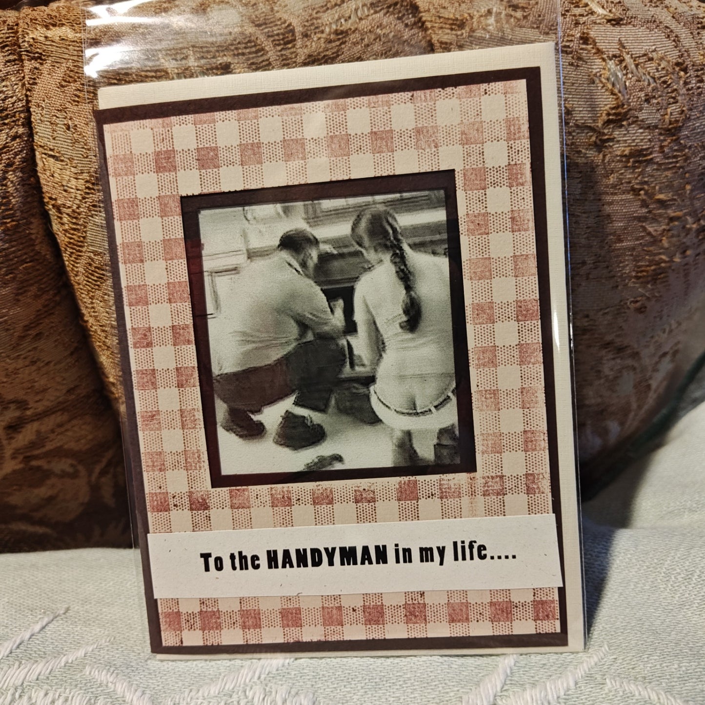 Adult Greeting Card - Cream and Brown - Standard