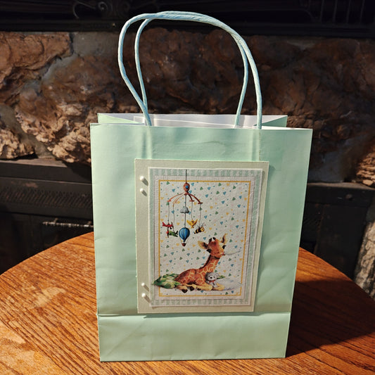 Party Creations Gift bags - Light blue, yellow, green - 8"x10"x4"