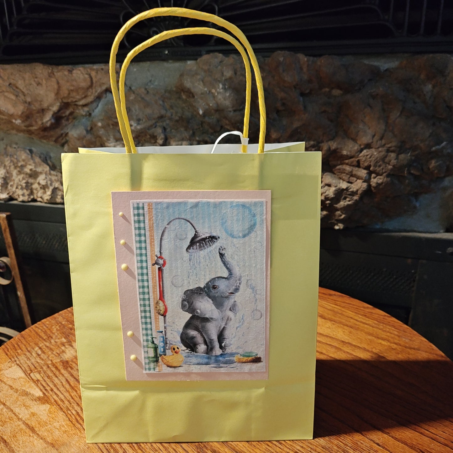Party Creations Gift bags - Light blue, yellow, green - 8"x10"x4"