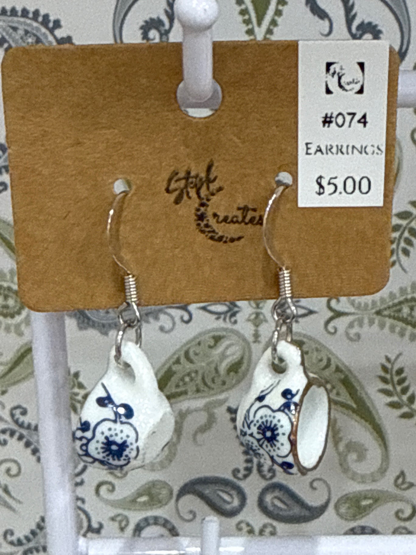 Steph Creates Jewelry - White with Blue accents - One size