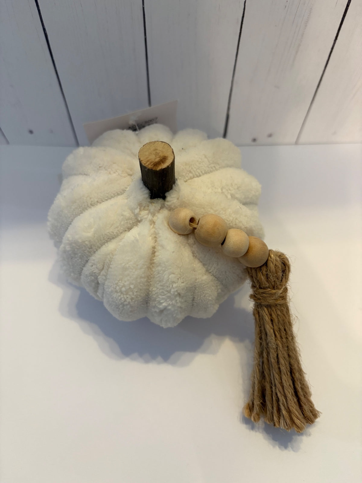 Fabric Pumpkin w/bead tassel