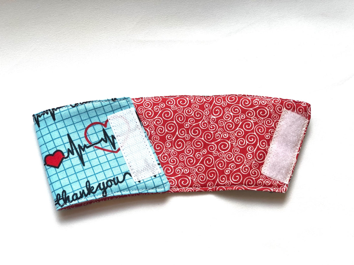 Coffee Sleeve - Medical Workers Thankyou - Approximately 10 1/2" wide when opened