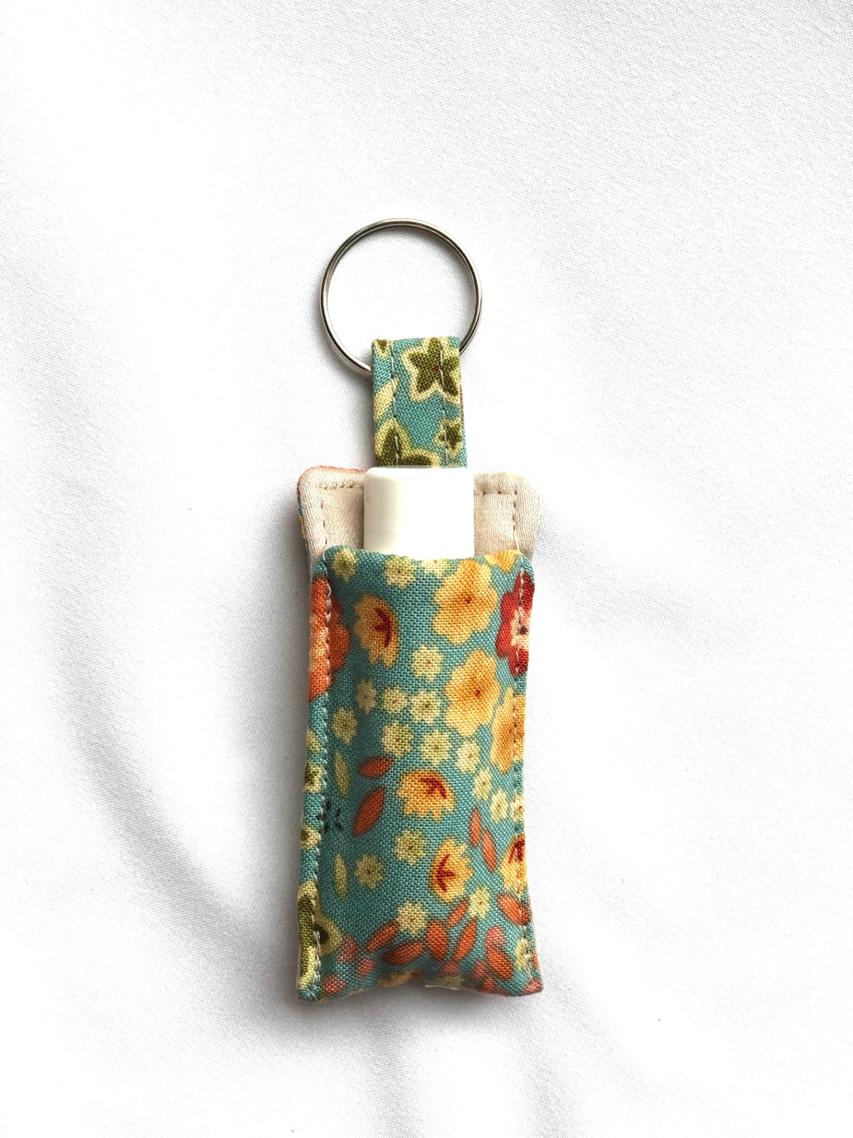 Floral on Blue Chapstick Holder