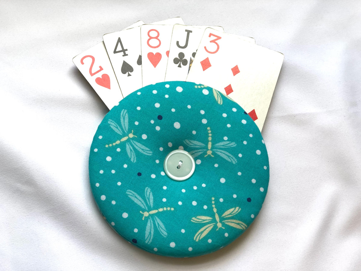 Turquoise Dragonflies Playing Card Holder