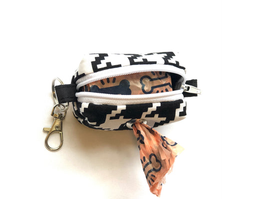 B&W Geometric Poopoo Bag