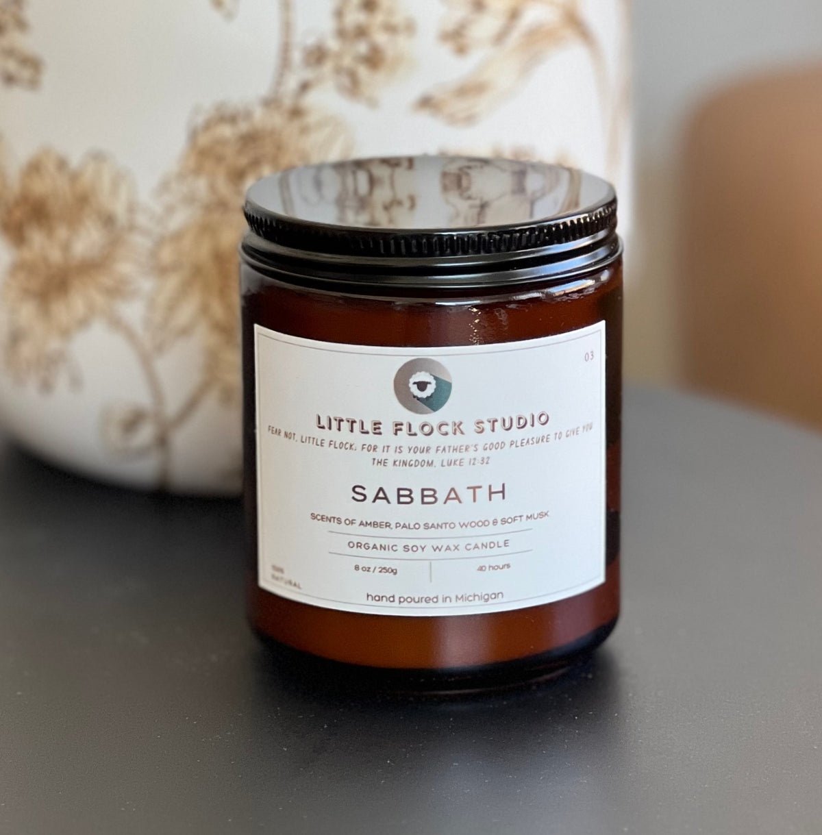 Little Flock Studio Soy wax candle - SABBATH - 8 oz