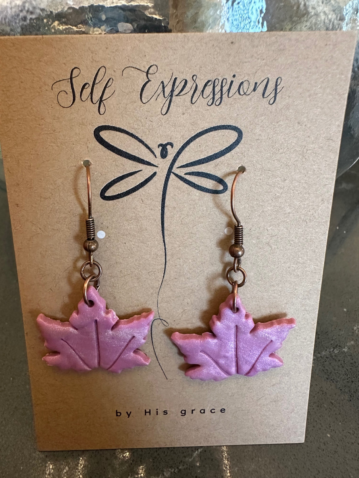 Self Expressions Designs Jewelry - Lavender textured leaves - Small