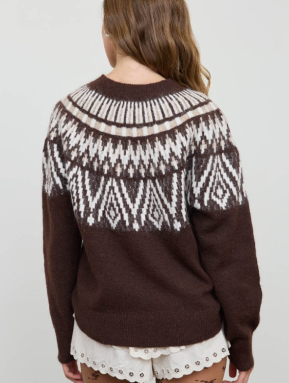 Sweater blu pepper - Brown, Cream - Large