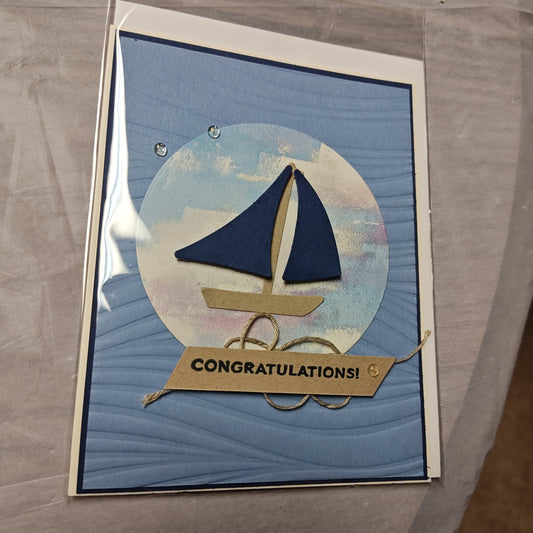 Party Creations Greeting Card - Blue - Standard card size